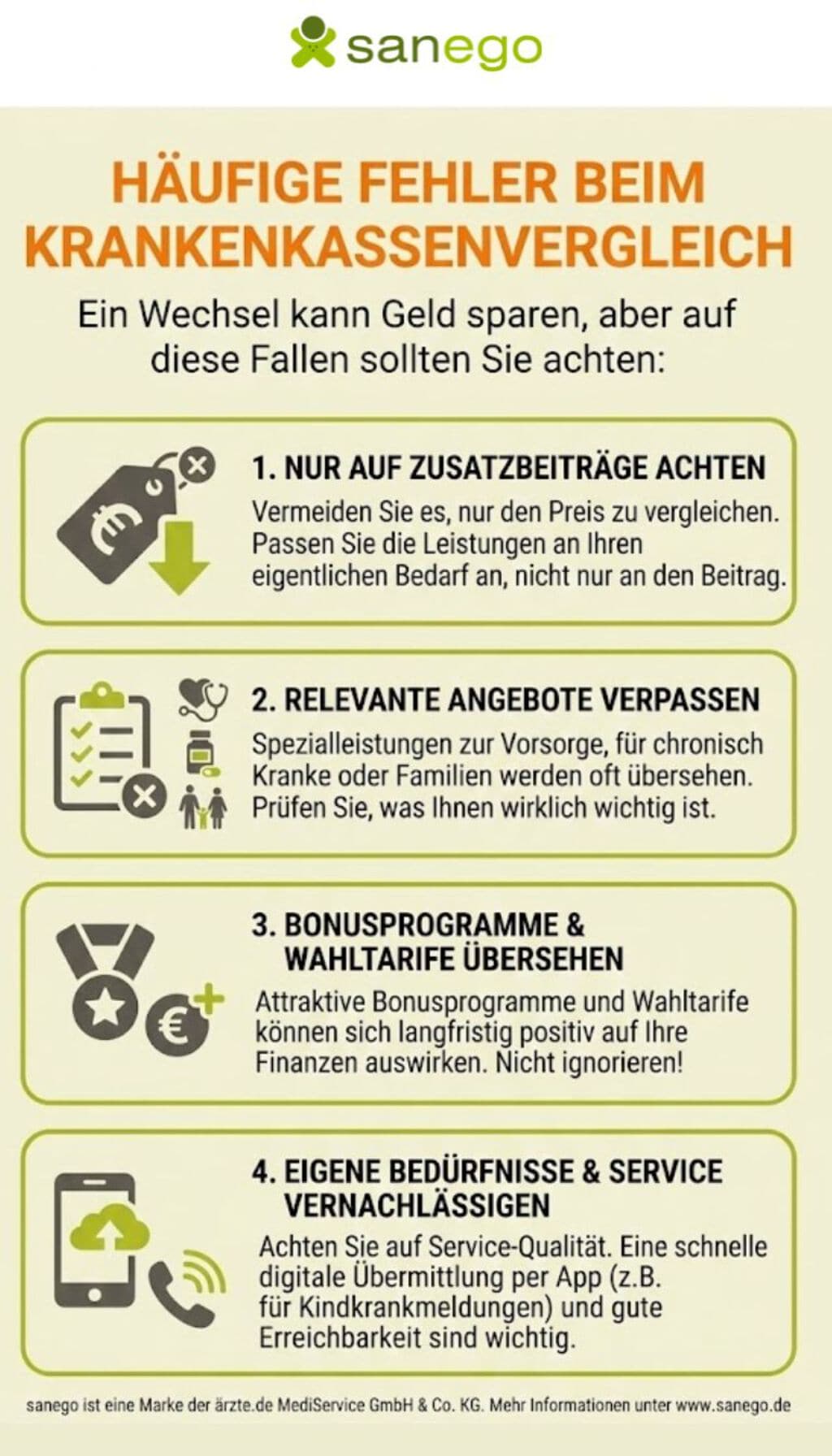 Fehler beim Krankenkassenvergleich